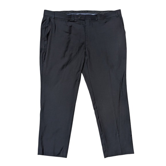 Lauren Ralph Lauren Wool Blend Black‎ Flat Front Dress Pants Men's 44X30 - Picture 1 of 3